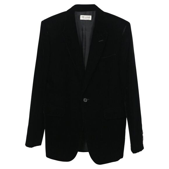 Saint Laurent Peak Lapel Blazer in Black Velvet - Picture 1 of 5
